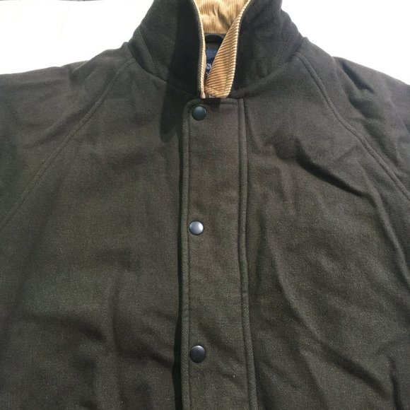 #63 Nordstrom Full Zip Button Jacket Men's Sz M Black Long Sleeve Pockets Collar - Picture 8 of 8